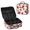 QsirBC Makeup Train Case with Adjustable Dividers, Portable Make Up Bag for Women, Toiletry Bag for Men with Waterproof Brush Cover, Strawberry Leaves Pattern Travel Makeup Organizer Makeup Box view 2