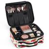 QsirBC Makeup Train Case with Adjustable Dividers, Portable Make Up Bag for Women, Toiletry Bag for Men with Waterproof Brush Cover, Strawberry Leaves Pattern Travel Makeup Organizer Makeup Box view 3