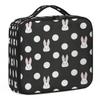 QsirBC Makeup Train Case with Adjustable Dividers, Portable Make Up Bag for Women, Toiletry Bag for Men with Waterproof Brush Cover, Rabbit Pattern Travel Makeup Organizer Makeup Box view 1
