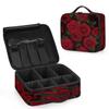 QsirBC Makeup Train Case with Adjustable Dividers, Portable Make Up Bag for Women, Toiletry Bag for Men with Waterproof Brush Cover, Rose Travel Makeup Organizer Makeup Box view 2