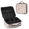 QsirBC Makeup Train Case with Adjustable Dividers, Portable Make Up Bag for Women, Toiletry Bag for Men with Waterproof Brush Cover, Floral Threads Travel Makeup Organizer Makeup Box view 2