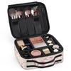 QsirBC Makeup Train Case with Adjustable Dividers, Portable Make Up Bag for Women, Toiletry Bag for Men with Waterproof Brush Cover, Floral Threads Travel Makeup Organizer Makeup Box view 3