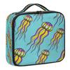 QsirBC Makeup Train Case with Adjustable Dividers, Portable Make Up Bag for Women, Toiletry Bag for Men with Waterproof Brush Cover, Sea Animal Jellyfish Travel Makeup Organizer Makeup Box view 1