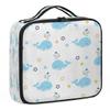 QsirBC Makeup Train Case with Adjustable Dividers, Portable Make Up Bag for Women, Toiletry Bag for Men with Waterproof Brush Cover, Cute Whale Travel Makeup Organizer Makeup Box view 1