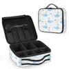QsirBC Makeup Train Case with Adjustable Dividers, Portable Make Up Bag for Women, Toiletry Bag for Men with Waterproof Brush Cover, Cute Whale Travel Makeup Organizer Makeup Box view 2
