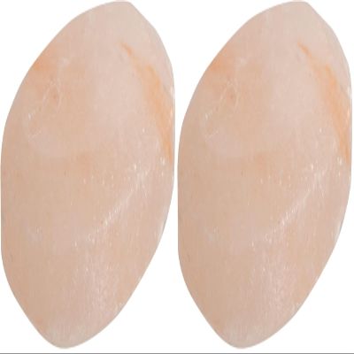 Pure Himalayan Salt Works Flat Oval Massage Stone, Pink Crystal Hand-Carved Stone for Massage Therapy, Deodorant and Salt and Sugar Scrubs, 2.5 W x 3.5 L x 1 D (Pack of 2)
