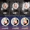8'' Wall Mounted Makeup Mirror Black USB Rechargeable Double Sided with 3 Tones Led Lights, 1X/10X Magnifying Bathroom Mirror for Shaving Extendable Arm Touch Control1X/10X, Makeup and Shavi ( Size : view 4