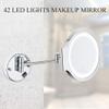 3X LED Wall Mounted Makeup Mirror, Magnifying Wall Bathroom Mirror, Single-Sided, 360 Degree Swivel, Extendable Arm, Round, for Girls, USB, Plug, Hardwired (Size : Hardwired) view 3
