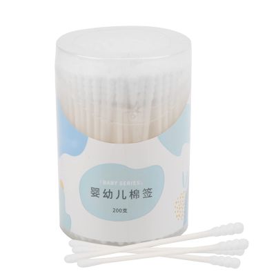 Pilipane Double Heads dispo Ear Nose Washing Cotton Buds, 200Pcs Infants Cotton Swab, Hygienic Convenient Safe Material Thin Shaft dispo Cotton Swab