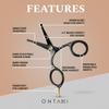 Ontaki Mustache Scissors - 4.2" Black Japanese Steel - Beard & Nose Hair Trimming Scissors for Men - Rounded Tip Ergonomic Handles - Hand-Forged Mustache Grooming Kit view 4