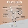 Ontaki 4.2" Japanese Steel Rounded-Tip Beard & Mustache Scissors - Silver, 420C Steel - Precision Rounded-Tip Beard Trimmer Shears - Nose Hair Trimmer for Men - Eyebrow & Mustache Scissors view 4
