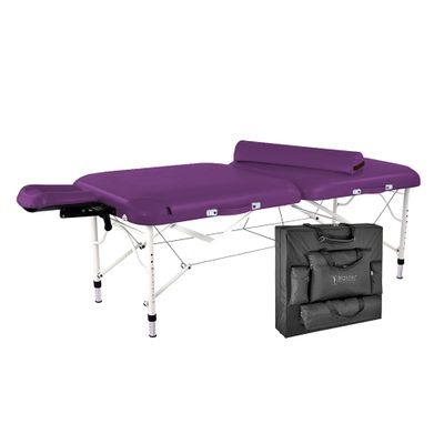 Master Massage 30" Calypso LX Ultra-Light Weight Aluminum Portable Massage Table Package- Tattoo Bed- Lash Tables- Purple