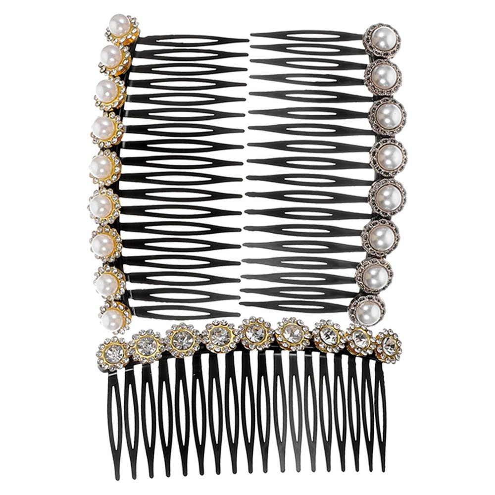Beaupretty 3pcs Pearl Hair Combs Rhinestones for Women Decorative Side Combs for Elegant Hairstyles for Weddings and Special Occasions