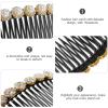 Beaupretty 3pcs Pearl Hair Combs Rhinestones for Women Decorative Side Combs for Elegant Hairstyles for Weddings and Special Occasions view 3