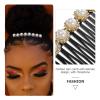 Beaupretty 3pcs Pearl Hair Combs Rhinestones for Women Decorative Side Combs for Elegant Hairstyles for Weddings and Special Occasions view 4