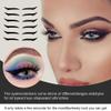 6 Pairs Reusable Makeup Stickers, Adhesive Stickers for Eyes, Instant Killer Cat's Eye with Various Designs (Blue + green) view 2
