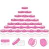10 Gram 40 Count Sample Containers, Small Plastic Containers with Lids, Empty Sample Jars with Labels and Mini Disposable Spatulas(Pink Lid) view 1