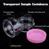 10 Gram 40 Count Sample Containers, Small Plastic Containers with Lids, Empty Sample Jars with Labels and Mini Disposable Spatulas(Pink Lid) view 3