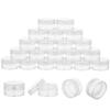 10 Gram 20 Count Sample Containers, Small Plastic Containers with Lids, Empty Sample Jars with Labels and Mini Disposable Spatulas(Clear Lid) view 1