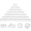 10 Gram 100 Count Sample Containers, Small Plastic Containers with Lids, Empty Sample Jars with Labels and Mini Disposable Spatulas(Clear Lid) view 1