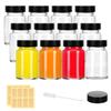 2 oz Small Clear Glass Bottles with Lids - 12 Pcs Wide Mouth Shot Bottles with Caps for Ginger Shots, Juice, Potion, Liquids, Whiskey - Mini Travel Bottles with Funnels, Stickers (12PCS-Clear) view 1