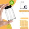 2 oz Small Clear Glass Bottles with Lids - 12 Pcs Wide Mouth Shot Bottles with Caps for Ginger Shots, Juice, Potion, Liquids, Whiskey - Mini Travel Bottles with Funnels, Stickers (12PCS-Clear) view 2