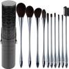 MIXIA Makeup Brushes 10 Pcs Professional Synthetic Makeup Brush Set with Holder Foundation Contour Powder Concealer Eye Shadow Make Up Brush Ideal Gift (Color : Black) view 1