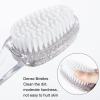 2 Pcs Foot Pumice Stone Brush Calluses Remover, Ooloveminso Large Foot Scrubber Foot File with Handle 2 in 1 Suitable for Horniness Foot Spa, Foot Care Smooth Skin (Transparent) view 3