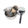 Adjustable Safety Razor Shaving Kit 4PCS | Double Edge Razor | Synthetic Shaving Brush | Stainless Steel Shaving Soap Bowl | Shave Soap | Include 5pcs Razor Blades. view 1