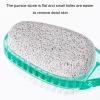 2 Pcs Foot Brush for Shower with Handle 2 in 1, Ooloveminso Large Foot Pumice Stone Brush Scrubber Foot File Calluses Remove Suitable for Horniness Foot Spa, Foot Care Smooth Skin (Green) view 4