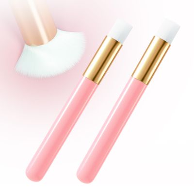 Buqikma 2 Pieces Lash Brush Cleaning Lash Shampoo Brushes for Nose Cleaning Fan Brush Peel Off Blackhead Brushes Remover Tool, Lash Wash SuppliesPink