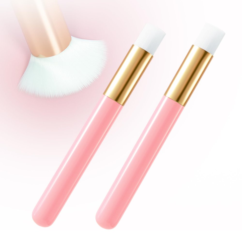 Buqikma 2 Pieces Lash Brush Cleaning Lash Shampoo Brushes for Nose Cleaning Fan Brush Peel Off Blackhead Brushes Remover Tool, Lash Wash SuppliesPink