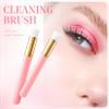 Buqikma 2 Pieces Lash Brush Cleaning Lash Shampoo Brushes for Nose Cleaning Fan Brush Peel Off Blackhead Brushes Remover Tool, Lash Wash SuppliesPink view 3