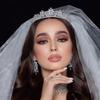 Aoligrace Small Cubic Zirconia Wedding Tiaras for Women CZ Sweet 16 Quinceanera Crowns for Girls Fairy Royalty Hair Jewelry view 2