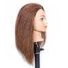 100% Human Hair Mannequin Head - Styling Training Head for Cosmetology & Hairdressing, Free Clamp (16-18, Brown) view 2
