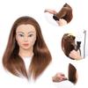 100% Human Hair Mannequin Head - Styling Training Head for Cosmetology & Hairdressing, Free Clamp (16-18, Brown) view 3
