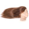 100% Human Hair Mannequin Head - Styling Training Head for Cosmetology & Hairdressing, Free Clamp (16-18, Brown) view 4