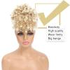 ENTRANCED STYLES Drawstring Ponytail with Bangs Afro Puff Ponytail Extensions for Women Short Curly Puff Ponytail with Bangs Clip in Wrap Updo Hairpiece for Women (T27/613) view 2
