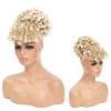 ENTRANCED STYLES Drawstring Ponytail with Bangs Afro Puff Ponytail Extensions for Women Short Curly Puff Ponytail with Bangs Clip in Wrap Updo Hairpiece for Women (T27/613) view 3