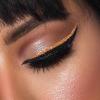 XTKDAIUI Glitter Eyeliner Stickers, 5 Pairs Reusable Glitter Eyeliner Stickers Adhesive Eyeliner Stickers, Waterproof Self Adhesive Eyeliner Stickers for Weddings Dance Parties,Orange view 2