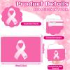 100 Pieces Breast Cancer Awareness Makeup Bags Bulk Pink Ribbon Cosmetic Pouches Breast Cancer Survivor Gifts for Woman Girls Multi Purpose Zipper Eva Waterproof Toiletry Pouch Bags (Classic Style) view 2