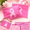 100 Pieces Breast Cancer Awareness Makeup Bags Bulk Pink Ribbon Cosmetic Pouches Breast Cancer Survivor Gifts for Woman Girls Multi Purpose Zipper Eva Waterproof Toiletry Pouch Bags (Classic Style) view 3