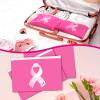 100 Pieces Breast Cancer Awareness Makeup Bags Bulk Pink Ribbon Cosmetic Pouches Breast Cancer Survivor Gifts for Woman Girls Multi Purpose Zipper Eva Waterproof Toiletry Pouch Bags (Classic Style) view 4