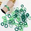 Cotton Fabric Hair Bands, 50pcs DIY Elastic Ponytail Holders For Girls Seamless No Damage Hair Ties for Thin Hairs (Green) view 1
