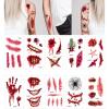 10 Sheets Halloween Temporary Tattoos Simulated Scar Fake Tattoos Lips Blood Spider Web Tattoo Sticker About 30 Patterns Body Face Tattoos Halloween Decorative Sticker Adult Temporary Tattoo view 1