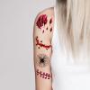 10 Sheets Halloween Temporary Tattoos Simulated Scar Fake Tattoos Lips Blood Spider Web Tattoo Sticker About 30 Patterns Body Face Tattoos Halloween Decorative Sticker Adult Temporary Tattoo view 3