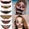 10PCS Halloween Prank Makeup Temporary Tattoos 2023 New Adult Kids Clown Horror Mouth Fake Tattoos Stickers Scary Big Mouth Face Tattoo Sticker Upgrade Face Decals Prank Props for Halloween Cosplay view 3