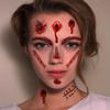 10PCS Halloween Prank Makeup Temporary Tattoos 2023 New Adult Kids Clown Horror Face Fake Tattoos Stickers Scary Big Face Tattoo Sticker Upgrade Face Decals Prank Props for Halloween Cosplay Party view 4