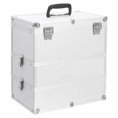 FAMIROSA Make-up Case 14.6"x9.4"x15.7" Silver Aluminum,Weight:7.01lbs,91839