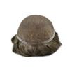 Toupee for Men Human Hair System Replacement French Lace Mens Toupee Hairpieces Lace Hair Piece Unit Wigs for Men (#310 Dark Brown+10% Gray-100% Light to Med-Light Density, 7''X9'') view 4